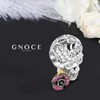 GNOCE "Skull Love Rose Charm Bead Sterling Silver Skull Charm