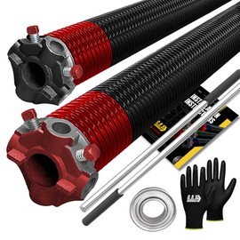 Garage Door Torsion Springs 225x2x25 Includes 1” Steel Bearing, Gloves, and Winding Bars for Left and Right Side of Garage Door Precision E-Coating 5-Year Warranty Minimum 30,000 Cycles (Pair)