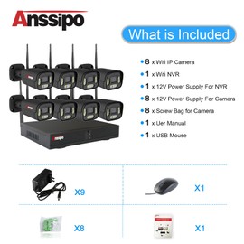 5MP Wireless Security Camera System, Wi-Fi Home Camera System for Outdoor/Indoor House Security, 4pcs Surveillance Camera with Dual Warning, AI Detection, Color Night Vision,2 Way Audio, 1TB HDD