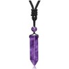 Top Plaza Amethyst Healing Crystal Stone Necklaces for Men Hexagonal