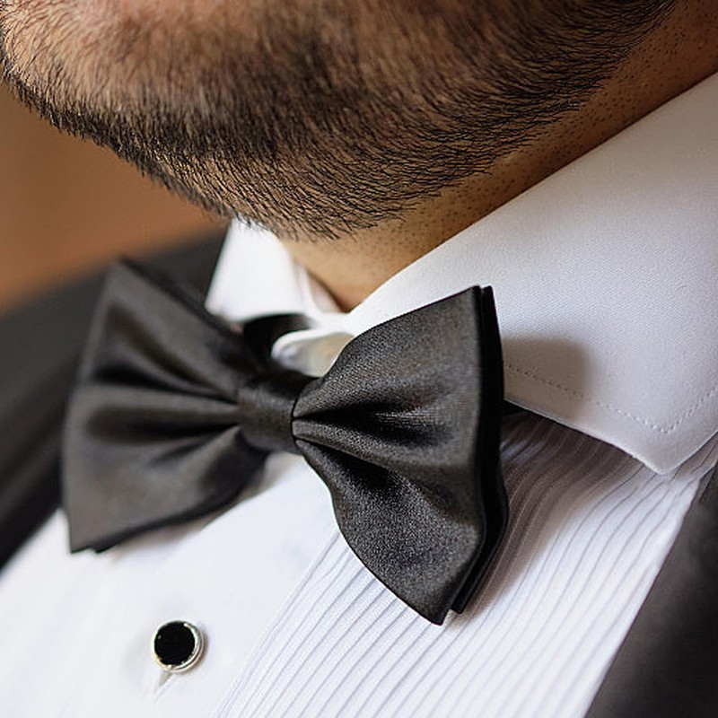 hzbaiyi Men's Bow Tie, Adjustable Bowtie, Classic Solid Color Pre-Tied