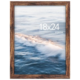 Fisnish 18x24 Picture Frame, Brown 18 x 24 Poster Frame for Horizontal or Vertical Wall Mounting, 1 Pack