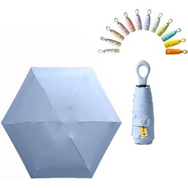 Mini Sun Travel Umbrella Ring handle Coating Layer Fabric Blocking/anti UPF 50 UV Protection 99.9% Compact Folding Purse Umbrella/Lightweight Small Portable BackpackMen Women Kids/Rain/ Sun/Travel