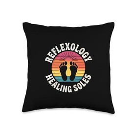 Reflexology Healing Soles Foot Massage & Holistic Therapy Throw Pillow