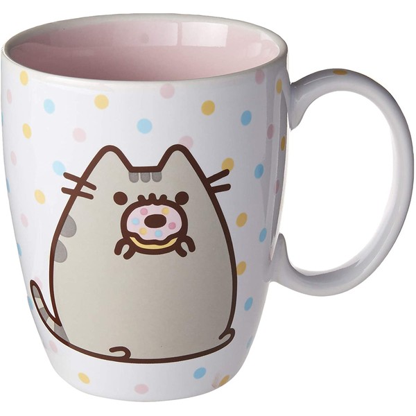 Pusheen by Our Name is Mud “Donut” Stoneware Coffee Mug, Pink, 12 oz.