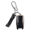 4-Button Key Fob Cover with Pu Leather Keychain Soft TPU