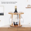 Bamboo Wine Glass Rack Holder Cup Hanging Shelf Organizer for