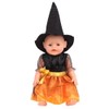 DUORUIMI Doll Clothes Halloween Witch Dress with Hat for American