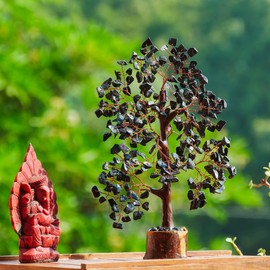 YATSKIA Black Tourmaline Crystal Tree for Positive Energy - Chakra Tree of Life Decor - Money Tree Crystal Decor - Feng Shui Tree, Spritiual Gift, Meditation Accessories