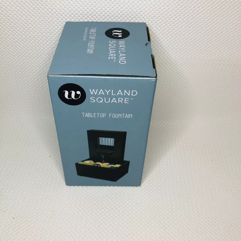 Wayland Square LED Lighted Zen Tabletop Water Fountain Portable Battery