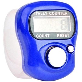 Blue 5 Digit LED Digital Row Counter, Display Counter Clicker,Handheld Number Click Counter,Electronic Finger Counter Hand Tally Counter with Ring for Golf,Track and Field Lap Accessories, Sports