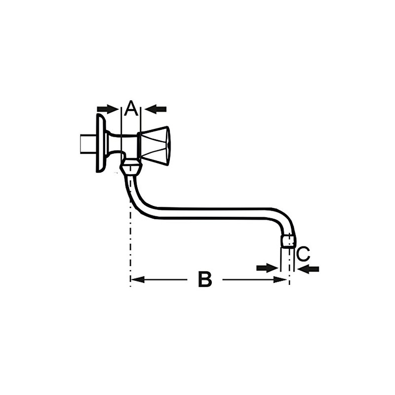Cornat TEC351001 Spout S-Shape 150 mm Chrome