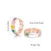 CiNily 14K Rose Gold Plated Pink Small Hoop Earrings for
