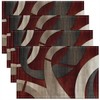 Abstract Spiral Placemats 12x18 Inch Set of 4 Retro Burgundy