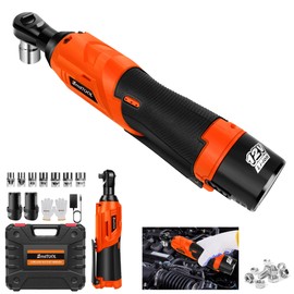 Banas Compact 12 V Cordless Ratchet Wrench with 7 Sockets: 0-2300 RPM, 40 N.M Torque, Brushed Motor; Perfect for Car Repairing, Garage, Workshop, Household, DIY, etc. (Orange)
