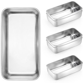 Onader Stainless Steel Bread Loaf Pans Set of 6 Deep Meatloaf Pan for Baking 9 x 5 Inch