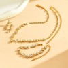 Rhinestone Prom Necklace Earrings Bracelet Set for Women Teen Girls,