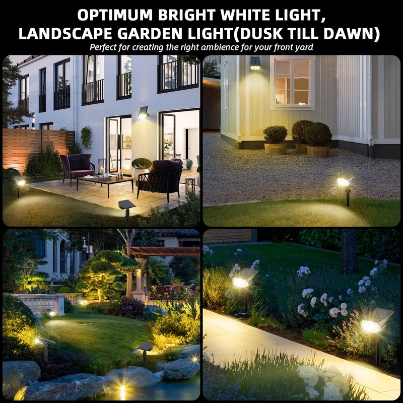 LEREKAM 3 Brightness Modes Solar Outdoor Lights with Super Bright
