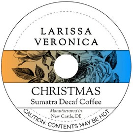 Christmas Sumatra Decaf Coffee (Single Serve K-Cup Pods) (Gourmet, Naturally Flavored, Whole Coffee Beans) (12 pods, ZIN: 575438) - 2 Pack