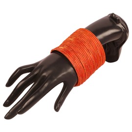 Touchstone Indian Bollywood Fresh Fashion Trend Setter Beautiful Engraved Work Sparkling Rhinestone Orange Colour Designer Jewellery Adorable Bracelets Bangle Set of 24 for Women, Metal