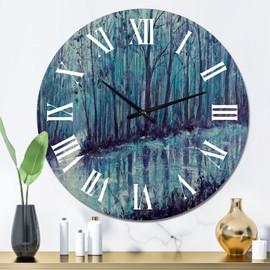 Designart ' River Creek in Mystical Forest' Traditional wall - 36 in. high, 36 In. Wide