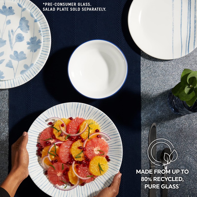 Corelle 18-Piece Dinnerware Set Service for 6, Lightweight Round Plates