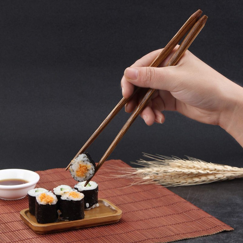 HuaLan Japanese Natural Wood Chopsticks Set, Reusable Classic Style Chopsticks