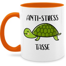 Cups 325 ml – Statement Sayings – Anti Stress Cup Turtle – 325 ml – Orange – Anti-Stress Cup Saying Cup Sarcasm Turtle Coffee Cup Office Funny Saying Cups