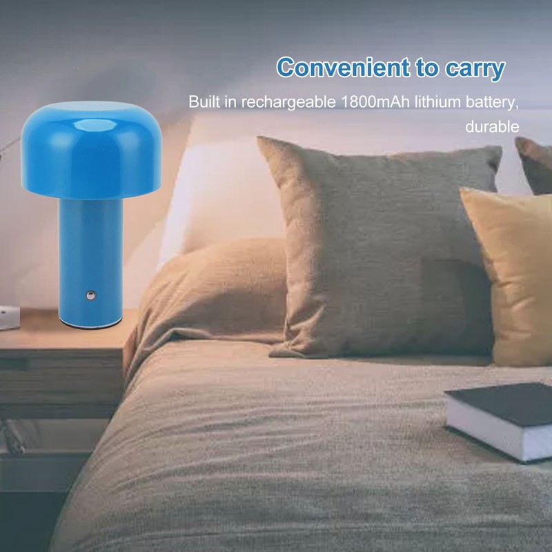LED Desk Lamp Mushroom Design USB Charging 3 Color Temperature