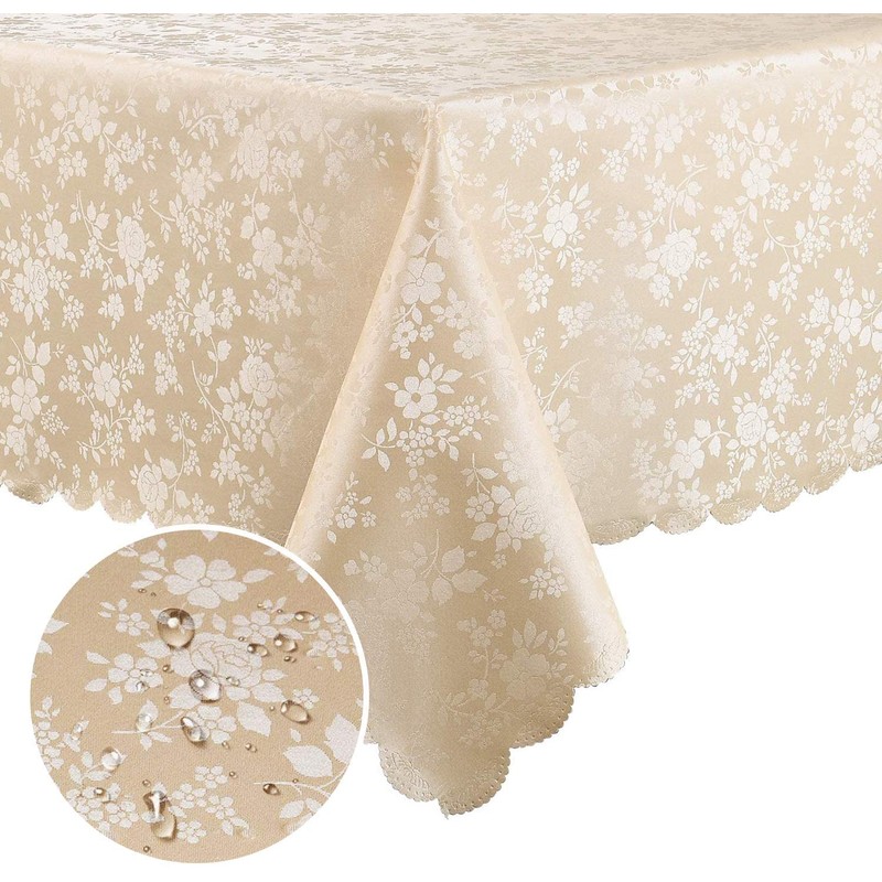 Smiry Rectangle Table Cloth, Waterproof Heavy Duty Vinyl Tablecloths, Wipeable
