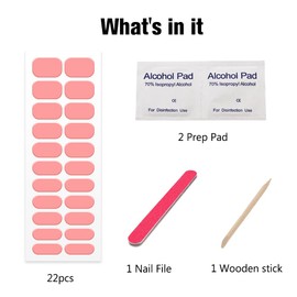 Semi Cured Gel Nail Strips,Nail Gel Strips,Nail Gel Strips,20pcs Gel Nail Polish Kit,Nail Polish Strips,Works with Any Uv Nail Lamps Light,Gel Nail,Gel Nail Wraps Uv for Home Nails DIY(Pink)