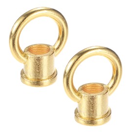 M METERXITY 2-Pack M10 Eye Nut, 15kg Max Load 29x35mm Metric Ring Shape Female Loop Lifting Eye Nut for Hanging Lamp Chandelier [Bright Gold]