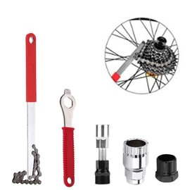 5Pcs Bike Chain Removal Tool Kit -Bicycle Crank Removal Tool Set with Bike Crankset Wrench, Bicycle Flywheel Chain Sprocket Remover Tool,Bottom Bracket Removal Tool - Bike Repair & Maintenance