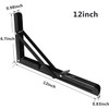 2 Pack 12 Inch Folding Shelf Brackets, OBYFGILY Heavy Duty