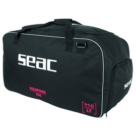 SEAC Equipage 250, Duffel Bag with Waterproof Compartment for Diving Equipment and Fins Pocket, 75x40x35 cm, Black, Standard