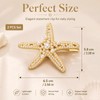 2 Pcs Starfish Pearl Hair Clip Summer Beach Gold Hair