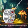 POPLYKE Mushroom Necklace 925 Sterling Silver Daisy Mushroom Pendant Necklace