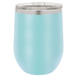Polar Camel 12 oz. Vacuum Insulated Stemless Wine Glass with Lid (Light Blue)