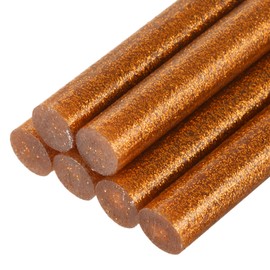 uxcell 6pcs Mini Hot Glue Sticks for Glue Gun 0.43 x 4 inch Large Glue Sticks, 11 x 100mm Glitter Bronze Gold