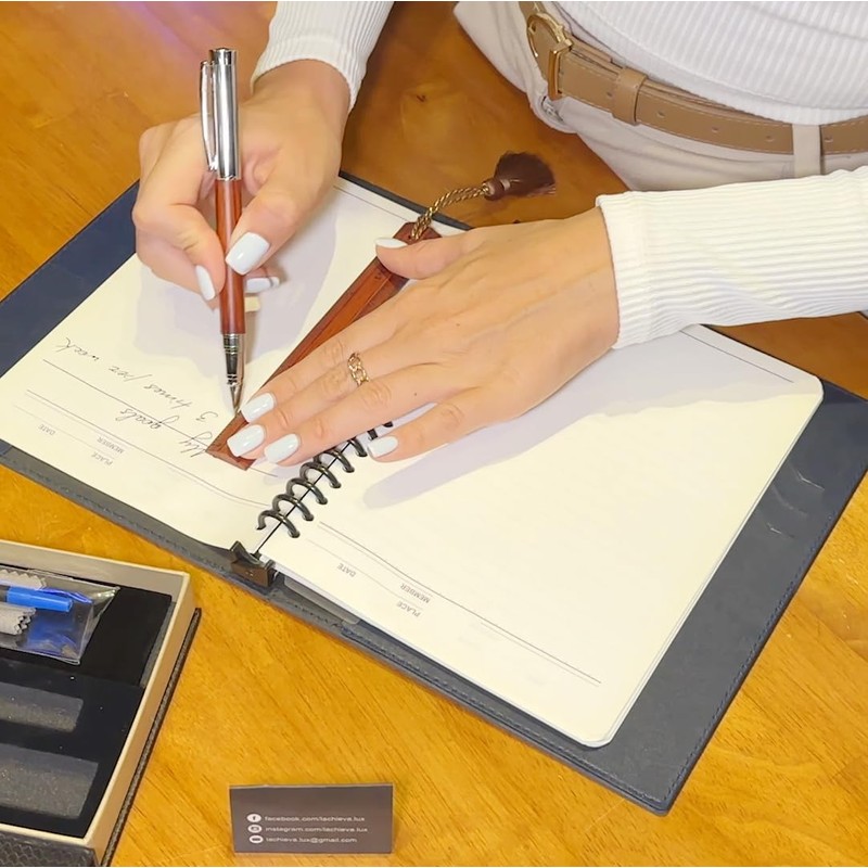LACHIEVA LUX Nice Elegant Rosewood Rollerball Pen with Ruler/Book mark
