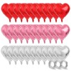 ASTIMESA 30 Pcs Pink Red Silver Heart Balloons with 3