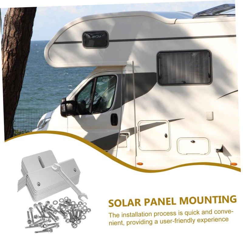 Zerodeko 8pcs Solar Panel Mounting Z Bracket Kit Lightweight Aluminum