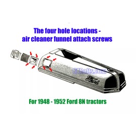 RT Bolts 1948-52 Ford 8N Tractor - Air Cleaner Funnel (4) Screws Bolts – Stainless
