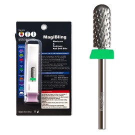 MagiBling Super Cut Small Barrel 3/32'' Safety Tungsten Nail Drill Bits, Remove Gel Fast, Right handed, Suitable for Manicure Pedicure Cuticle Gel Polishing, Classic Round Top Bits, Grit: Coarse.