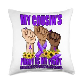 Fight Is My Fight Hidradenitis Suppurativa My Cousin's Throw Pillow, 18x18, Multicolor