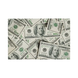 Jbofyee Money Placemats Set of 4 Table Mats Hundred Dollar Bill Tableware Place Mats for Home Kitchen Party Dining Decor, Non-Slip Heat-Resistant Washable