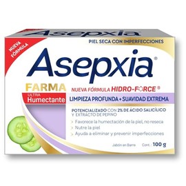 ASEPXIA - Farma Ultra Humectante Jabón en Barra. Limpieza profunda y suavidad extrema, favorece la humectación, no reseca. Para piel seca con imperfecciones, Barra con 100g