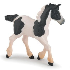 Papo - Hand-Painted - Figurine - Horses,Foals and Ponies - Black Piebald Cob Foal Figure-51508 - Collectible - for Children - Suitable for Boys and Girls - from 3 Years Old