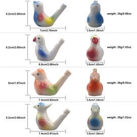 PUOO 4PCS Water Bird Whistle Toys of Ceramic with Hanging Rope, Toys for Kids Birthday Gift, Party Gifts, Easter Gifts
