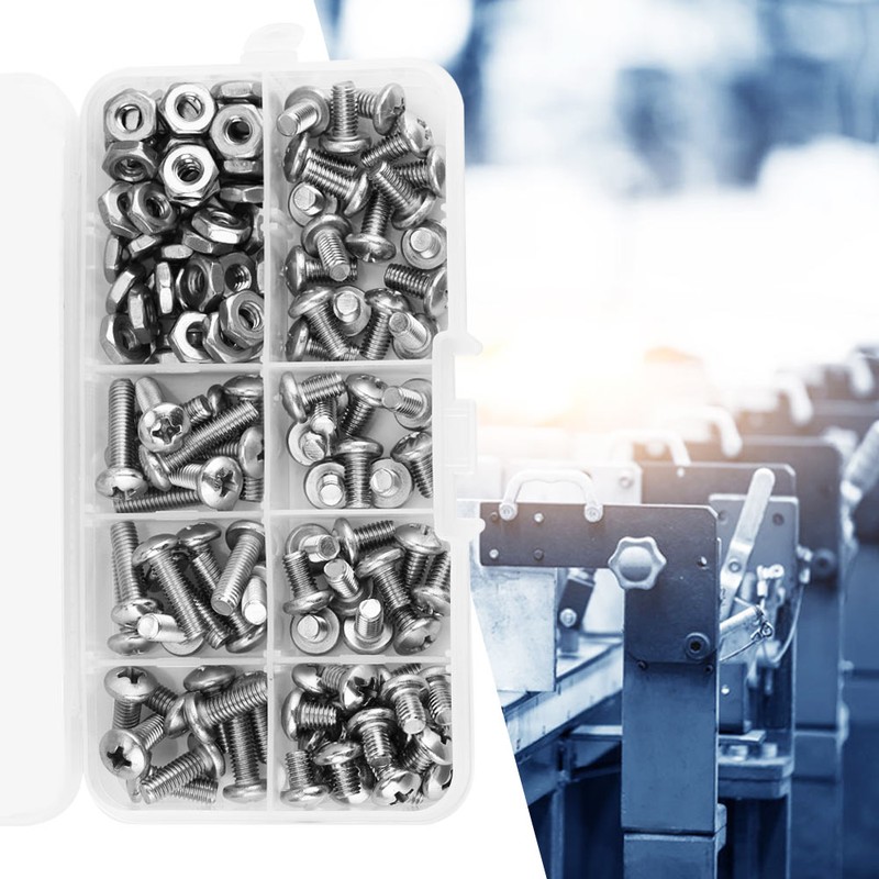 140pcs #10-32 304 Stainless Steel PH Pan Head Screws Kit